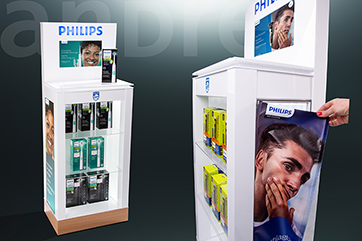 Philips/Altavia/Bodendisplay/Acryl/Digital Signage/POS/Monitor/Monitordisplay/Bodenaufsteller